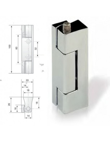 Bisagra G-300 Cromo Vertical 100mm