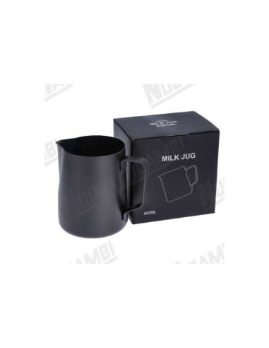 JARRA DE LECHE INOX CON COBERTURA EN TEFLON NEGRA - 600 ml/27 oz